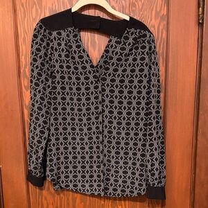 Bellatrix Black and Gray Geometric Blouse